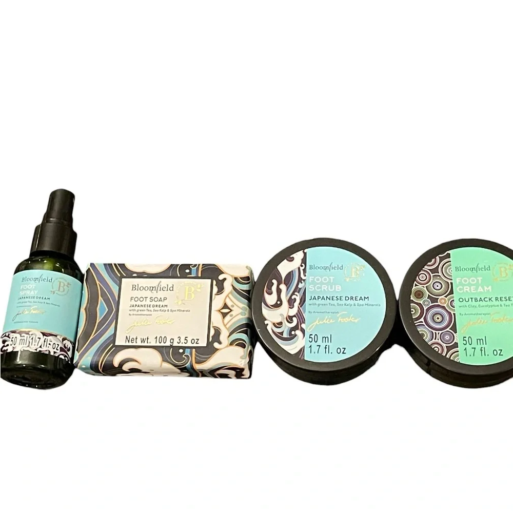 Bloomfield Foot Care Set Foot Scrub Cream Bar Soap Spray Japanese Dream‎ Spa